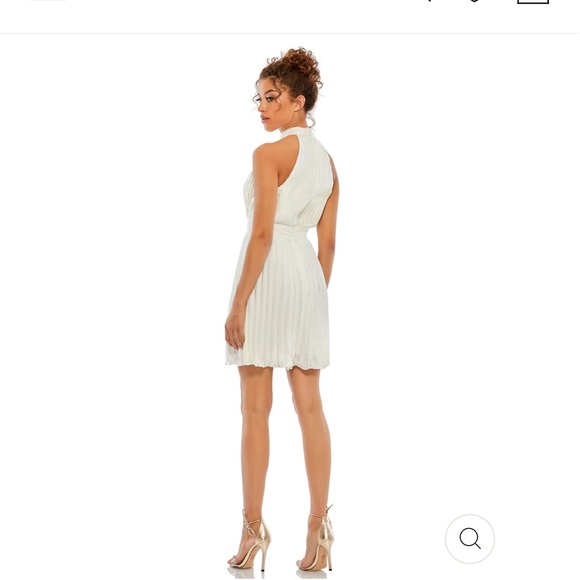 Ieena for Mac Duggal Pleated Halter Mini Dress - Picture 2 of 3